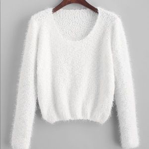 Nordstrom’s-White fuzzy top